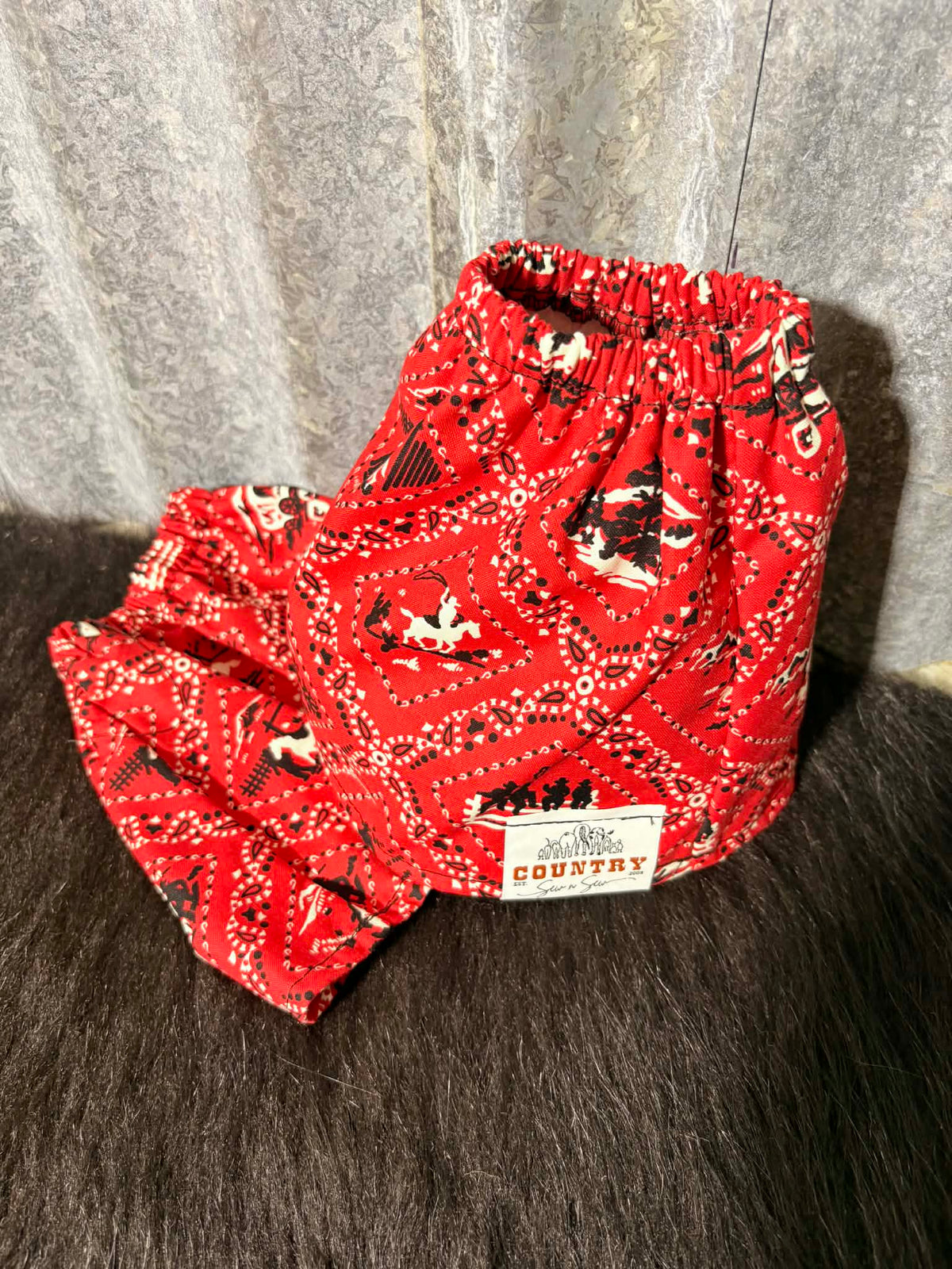 Fabric sock savers- Paisely red cowboy