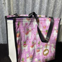 Pvc and fabric shopping bag - Llamas