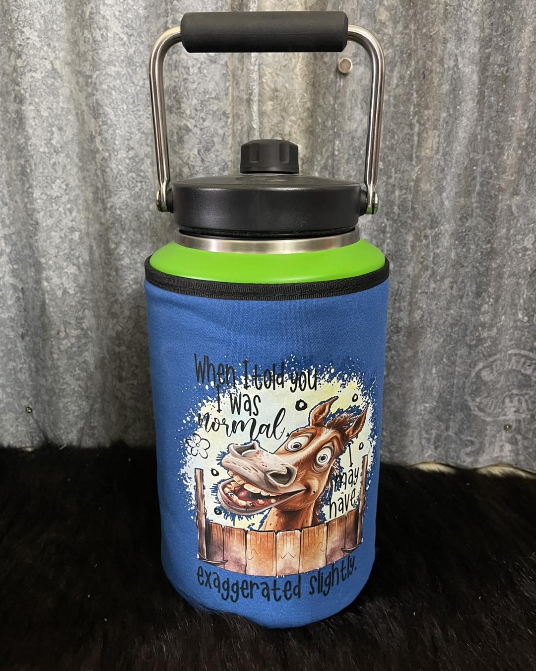Printed Yeti Rambler gallon cover - When i told you i was normal