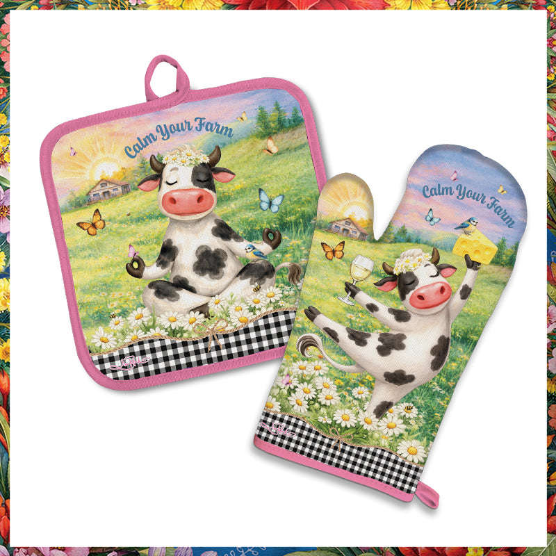 Lisa Pollock -Oven mitt and pot holder - PRE ORDER - Calm your farm