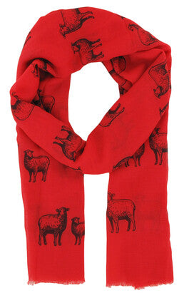 Scarf - Sheep Scarf - Red