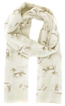 Scarf - Horse Scarf - Bone