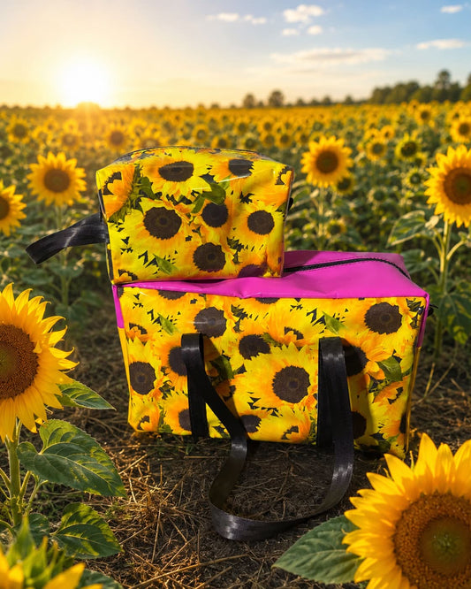 Ready made Overnight bag and toiletry bag set - Sunflowers