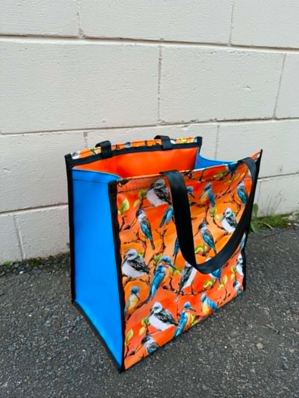 Pvc and fabric shopping bag - Birds, kookaburra's