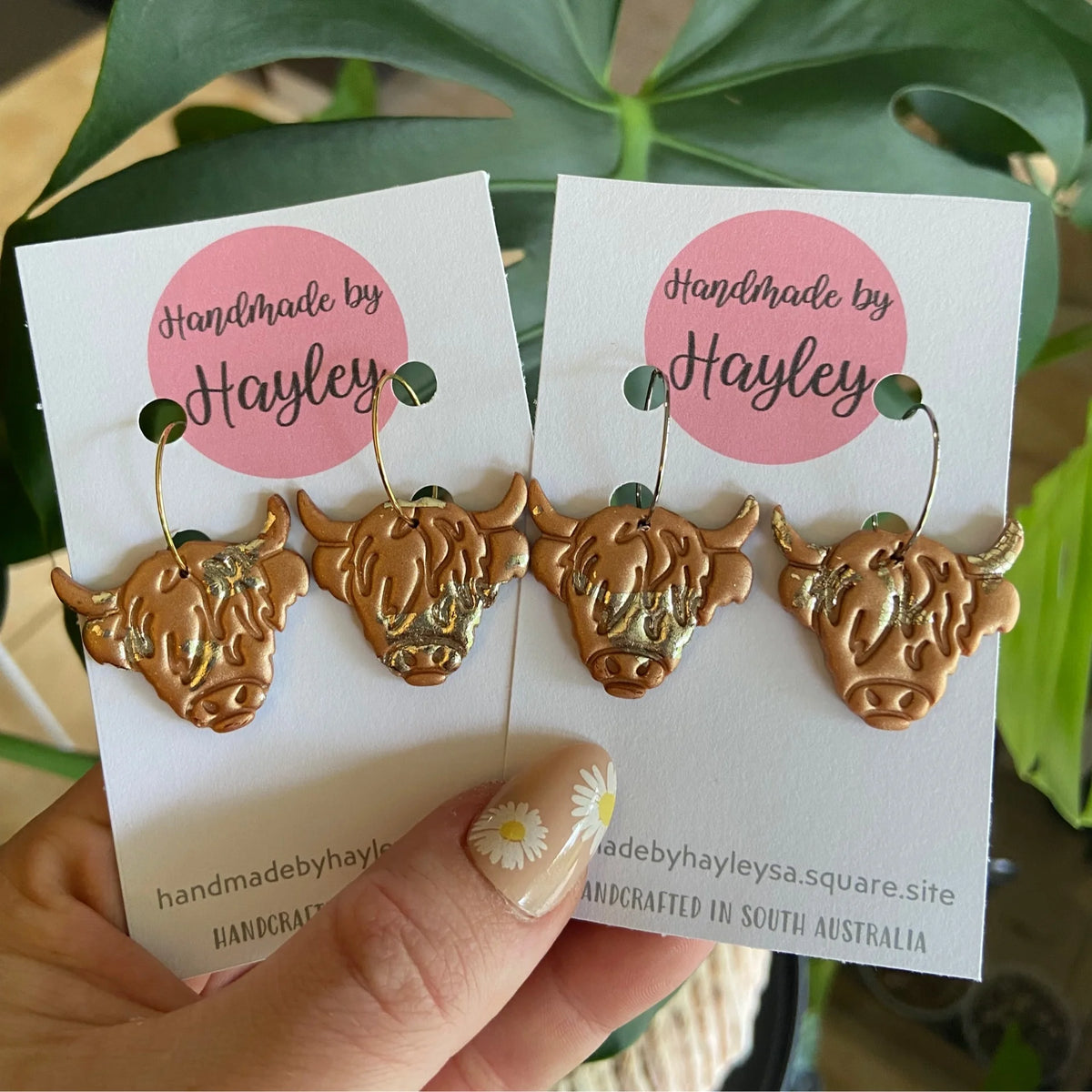 Earrings - Highland Cow Copper and Brass