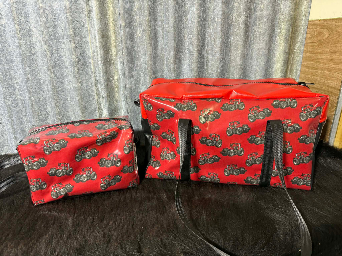 Ready made Overnight bag and toiletry bag set - Red Tractors