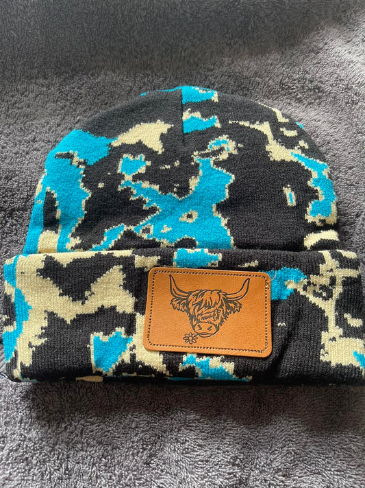 Cow print beanie - Highland cow 4