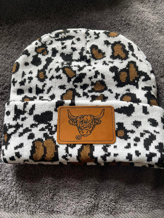Cow print beanie - Highland cow 2