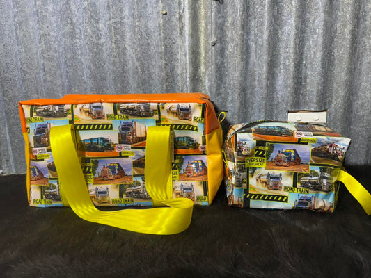 Ready made Overnight bag and toiletry bag set - Oversize trucks