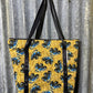 Fabric Shopping bag with ZIP - N Holland Tractors on wheat