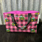 Large Toiletry Bag - Pink tractors