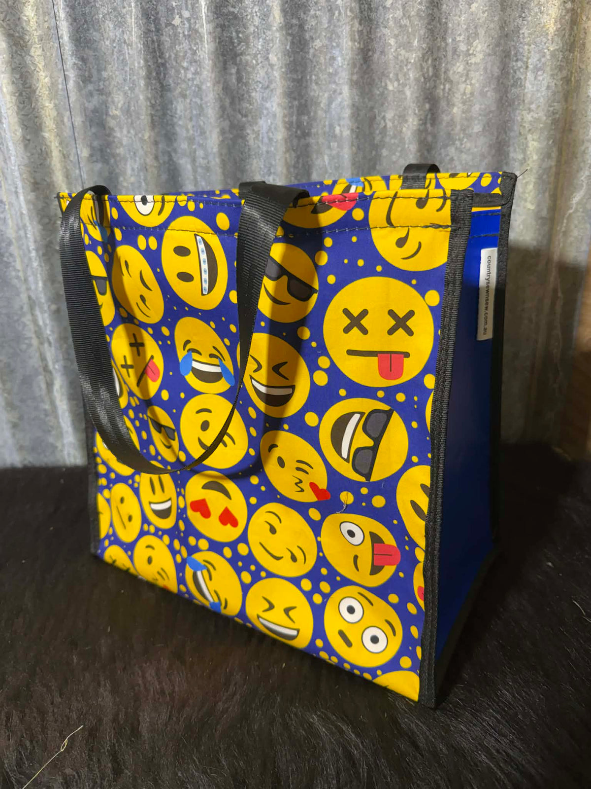 Pvc and fabric shopping bag - Emoji's