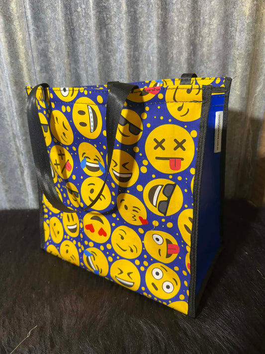 Pvc and fabric shopping bag - Emoji's