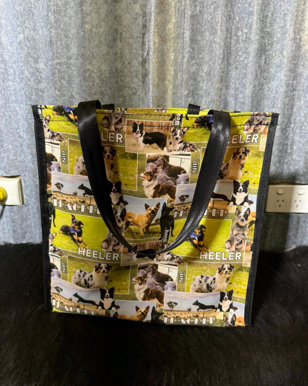 Pvc and fabric shopping bag - Sheep dogs