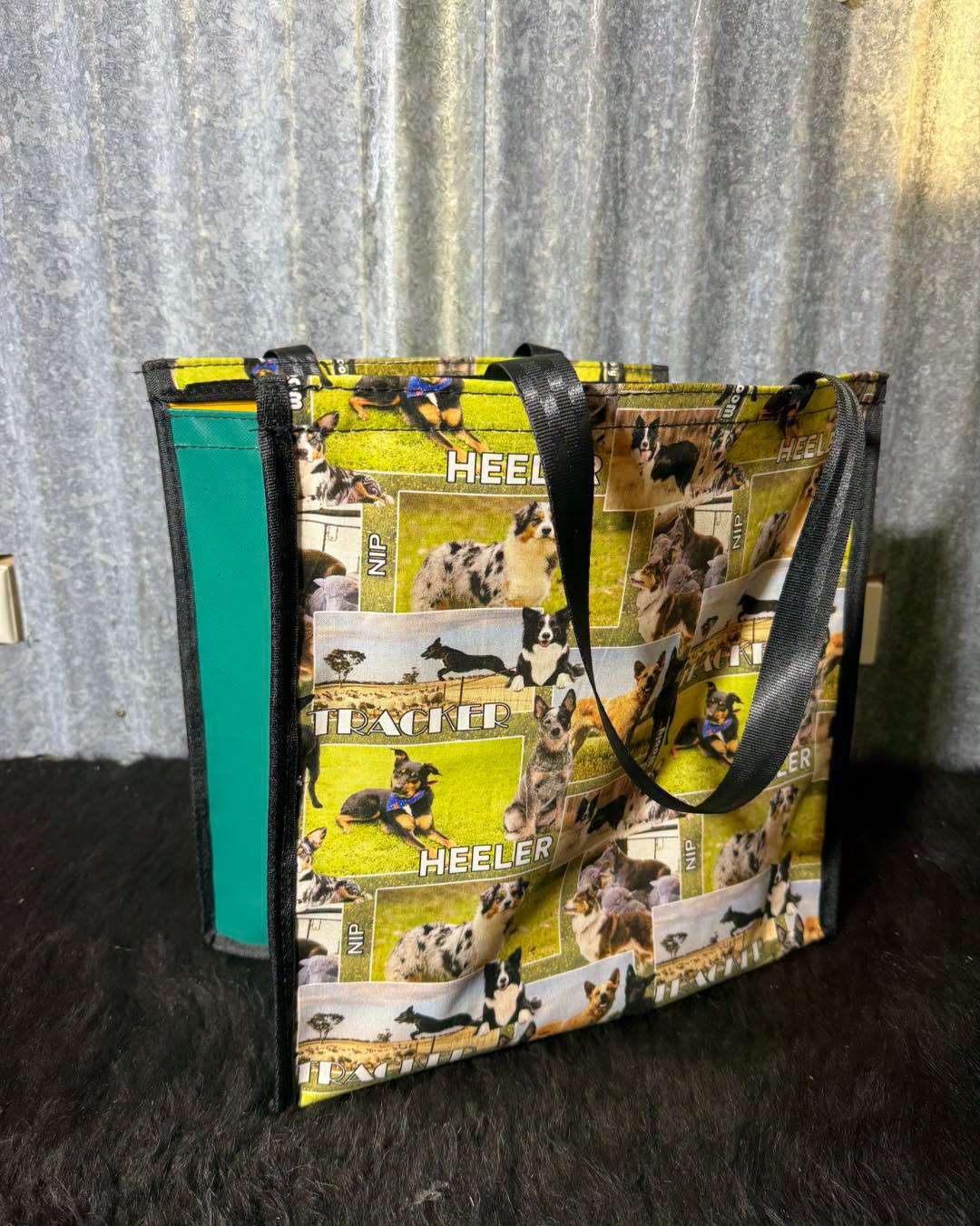 Pvc and fabric shopping bag - Sheep dogs