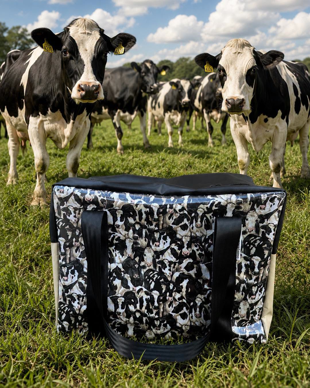 pvc MEDIUM overnight bag - Dairy Cows