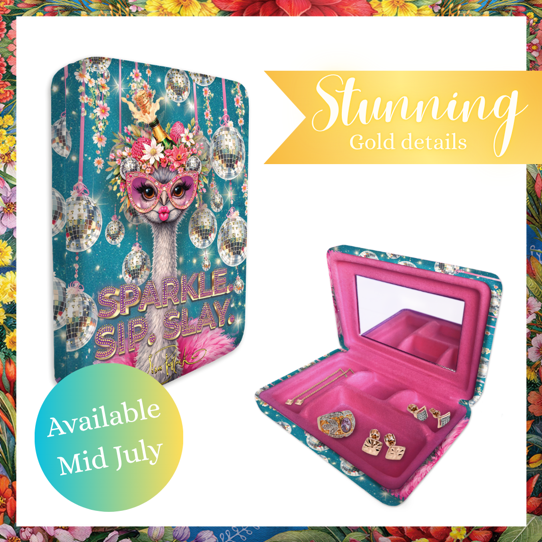 Lisa Pollock Jewellery Case - PRE ORDER - Sparkle, Sip, Slay
