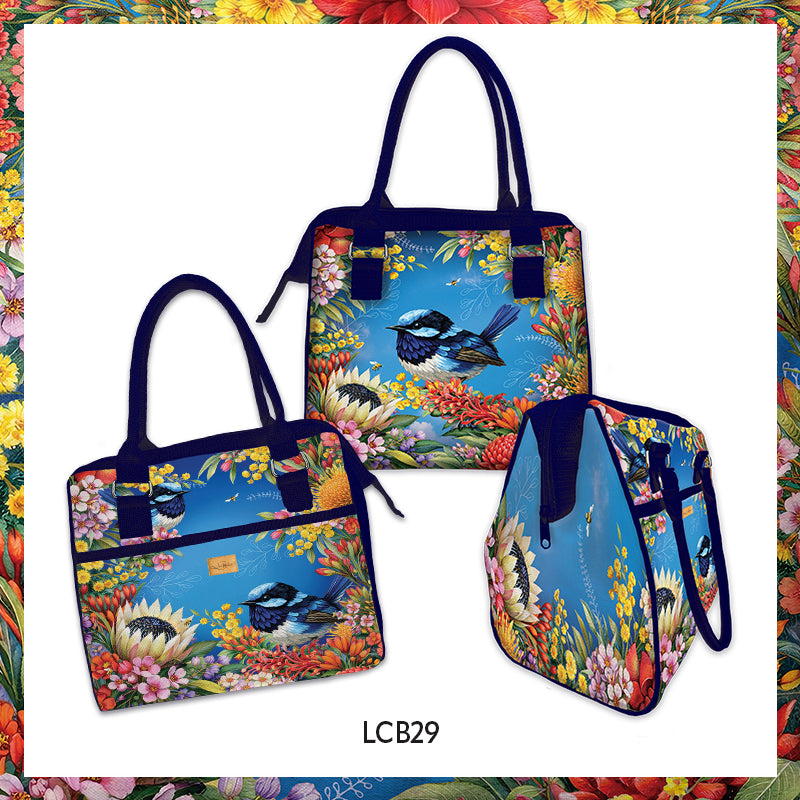 Lisa Pollock - Lunch Tote cooler bag - PRE ORDER - Floral Fairy Wrens