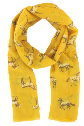 Scarf - Horse Scarf - Mustard