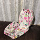 Fabric sock savers- Pink feathers