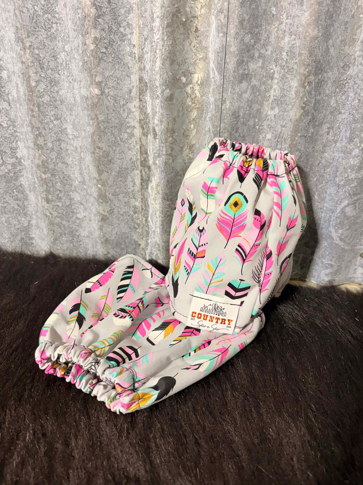 Fabric sock savers- Pink feathers