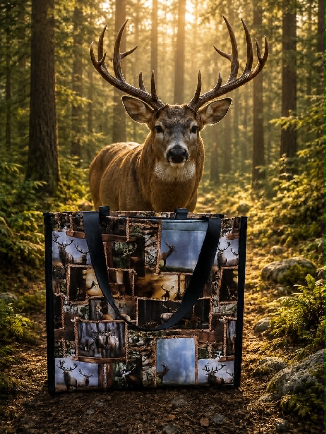 Pvc and fabric shopping bag - Deer