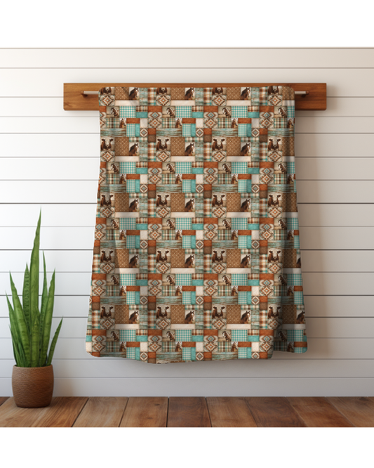 Pre Order Swag Blanket - Patchwork cow and horse